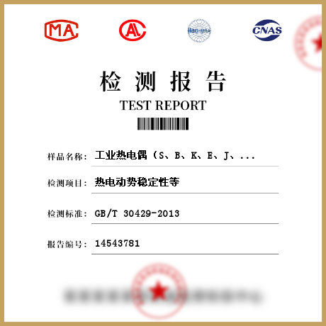 工業(yè)熱電偶（S、B、K、E、J、N、T型）檢測(cè)